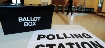 Ballot box at polling station