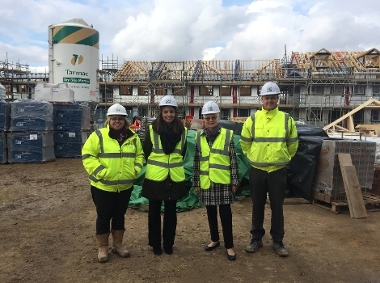 Housing team on site of affordable homes scheme